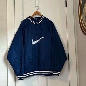 90s Nike navy blue windbreaker pull over